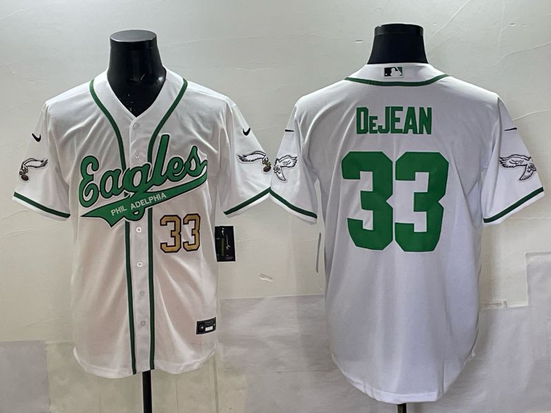Men 2025 Philadelphia Eagles #33 Dejean white 2th generation Joint Name Nike Limited NFL Jersey style 001